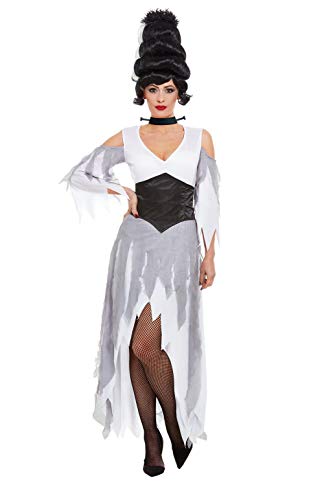 Smiffys 50943S Gothic Bride Costume, Women, White, S - UK Size 08-10