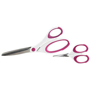 Singer Sewing and Detail Scissors Set with Pink and White Comfort Grip