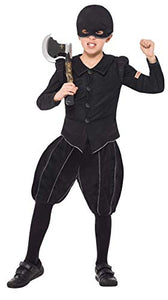 Smiffys Children's Tudor Executioner Costume, Jacket, Shorts & Mask, Horrible Histories, Colour: Black, Size: L, 27023