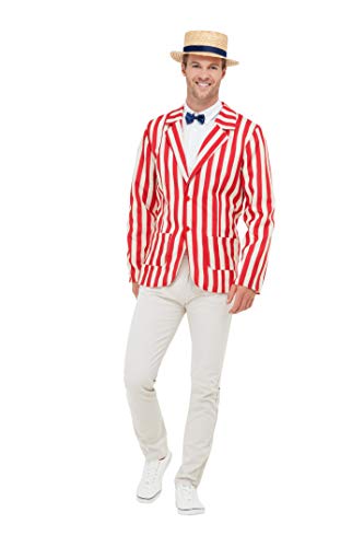Smiffys 50725L 20s Barber Shop Costume, Men, Red & White, L - Size 42"-44"