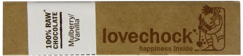 Lovechock Organic Mulberry and Vanilla Raw Chocolate Bar 40 g (Pack of 24)