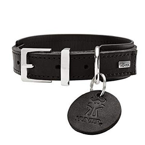 Collar Larvik Comfort, 35 Soft Genuine Cow Leather, Black/Black | Hunter