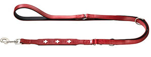 Training Leash Swiss 18/200 Organic Leather Red/Nappa Black | Hunter