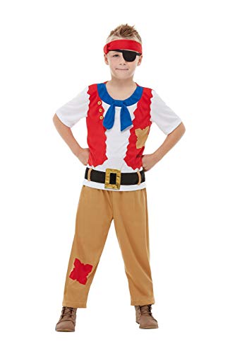 Smiffys 48778L Officially Licensed Horrible Histories Pirate Crew Costume, Unisex Children, Red, L - Age 10-12 years