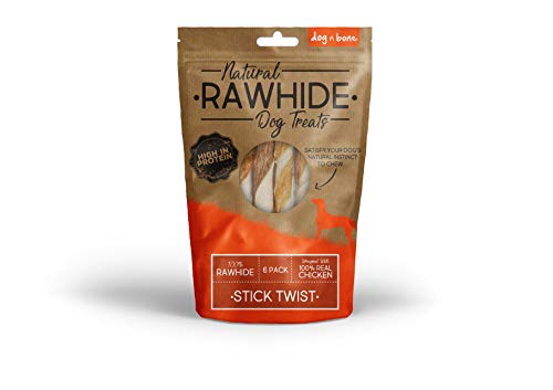 Dog'N'Bone Rawhide Stick Twists With Real Chicken 6Pk