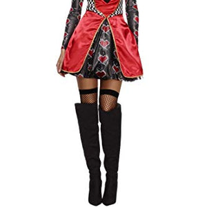 Fever Adult Women's Queen Of Hearts Costume, Dress, Attached Underskirt and Mini Crown, Once Upon a Time, Size S, 43479