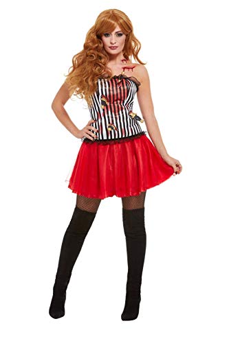 Smiffys 51062M Deluxe Knife Throwers Assistant Costume, Women, White, M - UK Size 12-14