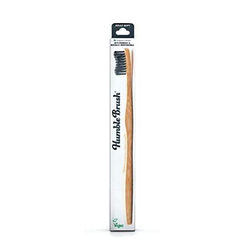 Humble Brush Bamboo Toothbrush Soft Black, Sustainable, Eco-friendly, Vegan for your daily oral care, biodegradable with quality Bristles from DuPont (BPA free), by Dentists approved