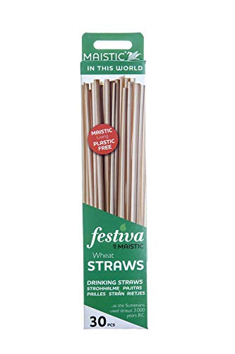 Maistic Natural Drinking Wheat Straws [30 Pack] x 1