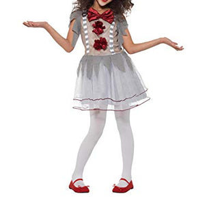 Smiffys Vintage Clown Girl Costume, Grey & Red