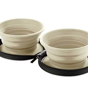 Silicone Travel Bowl With Bag List 750 Ml Tan  Pack Of 2 | Hunter
