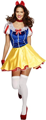 Smiffy's Women's 30195 Costumes Fairytale Costume, Dress Attached Underskirt, Headband and Choker, Once Upon a Time, Blue (Bleu), Small