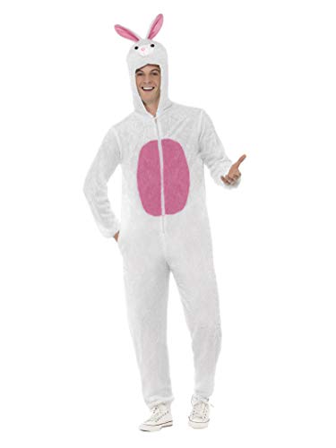 Smiffys Rabbit Costume, Includes Jumpsuit with Hood, White, M (38"- 40")