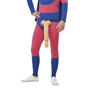 Smiffys 61038XL Willyman Superhero Costume, Men, Pink & Blue, XL - Size 46"-48"