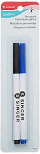 Singer 04385 Fine Point Permanent Fabric Marking Pen, Black and Blue, 2-Pack