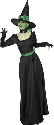 Smiffys Adult Women's Witch Costume, Dress and Hat, Legends of Evil, Halloween, Size: M, 33134