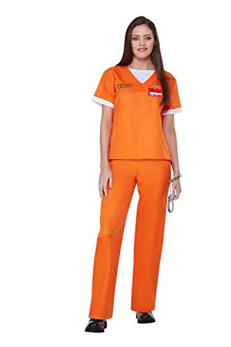 Smiffys 52242S Orange Officially Licensed New Black Prison Uniform, Women, S-UK Size 08-10