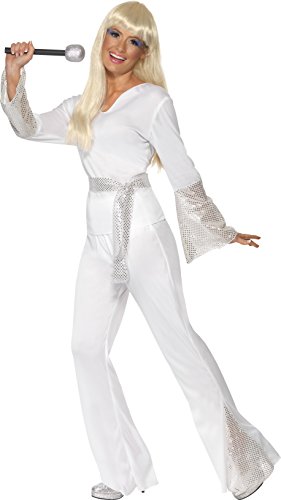Smiffys 70s Disco Lady Costume,White,Medium
