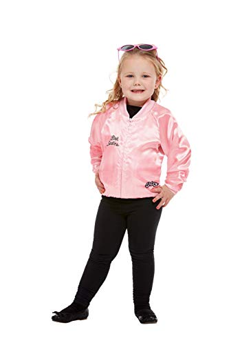 Smiffys 27490T2 Officially Licensed Grease Pink Ladies Jacket, Girls, Toddler - Age 3-4 years