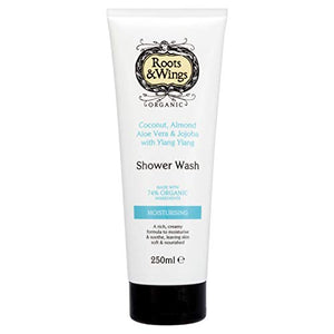 Roots & Wings Organic Moisturising Coconut, Aloe Vera, Almond and Jojoba with Ylang Ylang Shower Wash 250ml