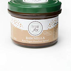 Raw Vegan Organic Rawnella Hazelnut Spread by My Raw Joy - Hazelnuts Sprouted & Raw Hazelnut Butter - Raw Vegan Snacks & Vegan Gifts - Hazelnut Spread Organic Vegan Food, 200g Jar