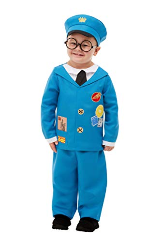 Smiffys 50877T2 Officially Licensed Postman Pat Costume, Boys, Blue, Toddler - Age 3-4 years