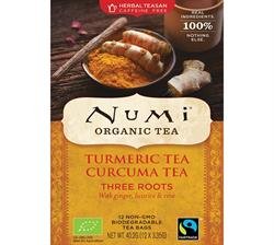 Numi Tea Turmeric Three Roots Tea 12 bag (Case of 6)