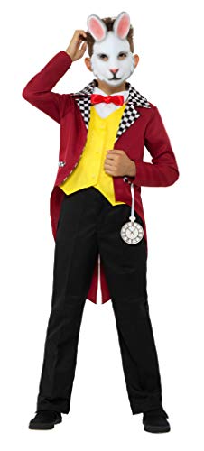 Smiffy's 49694 White Rabbit Costume, with Jacket, Multi-colour (M - UK Age 7-9 yrs)