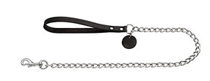 Chain Leash, 16/110 Soft Genuine Cow Leather, Black | Hunter