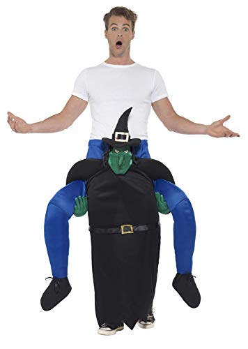 Smiffys 47169 Piggyback Witch Costume, Black, One Size