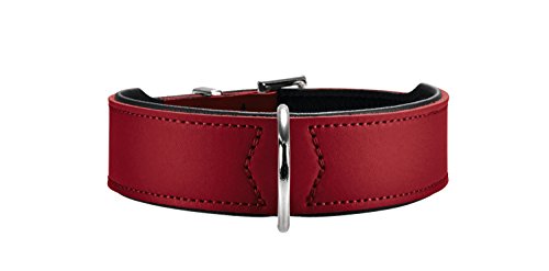 Collar Basic 60 Nickel, Neck 47-54 Cm Coated Split Leather Red/Black | Hunter