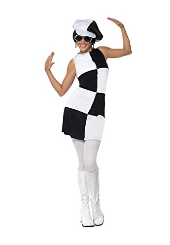 Smiffys 60s Party Girl Costume	L - UK Size 16-18	Black & White