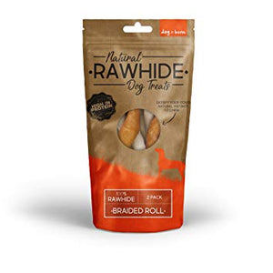 Dog N Bone Rawhide Braided Roll 2Pk