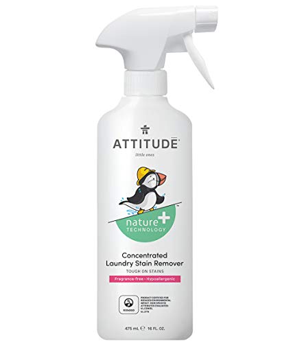 ATTITUDE Little Ones, Laundry Stain Remover Spray, Concentrated, Fragrance-Free, 16 fl oz (475 ml)