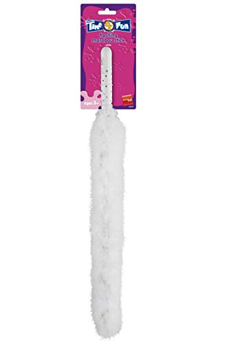 Smiffys Flashing Marabou Stick, 48 cm - White