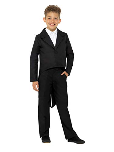 Smiffys 49744 Black Childs Tailcoat Fancy Dress Costume Small