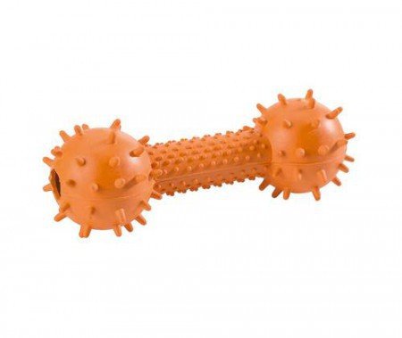 Dog Toy Dumbell With Bell, 14 Cm Orange  Pack Of 3 | Hunter