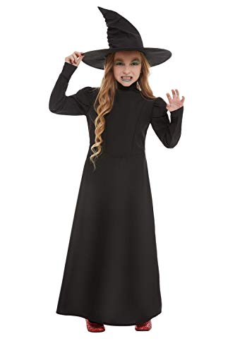 Smiffys 51043S Wicked Witch Girl Costume, Black, S - Age 4-6 years