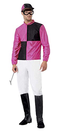 Smiffys Jockey Costume Pink & Black L - Size 42"-44"