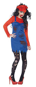 Smiffys Adult Women's Zombie Plumber Female Costume, Dress, Top and Hat, Zoombie Alley, Halloween, Size M, 44364