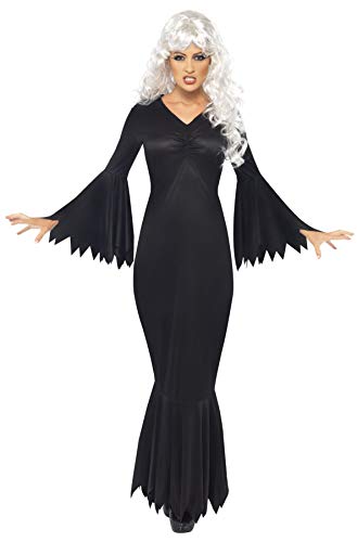 Smiffys Women's Midnight Vamp Costume, Gown, Legends of Evil, Colour: Black, Size: S, 21777