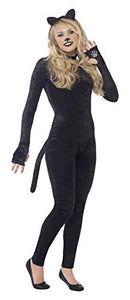 Smiffys Teen's Cat Costume, Bodysuit, Tail, Ears and Collar Colour: Black, 44320 (Small)