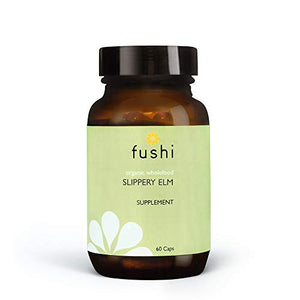 Fushi 90142 Organic Slippery Elm Capsules, 60 Caps Fresh-Ground Whole Food Soothing & Healing Action Supports Stomach Indigenously Sourced Ethical & Vegan
