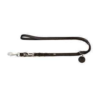 Training Leash Solid Education, 18/250 Soft Genuine Cow Leather, Black | Hunter