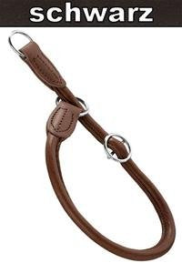 Training Collar Round & Soft 45/10 With Stop, Nickel, Nappa Black | Hunter