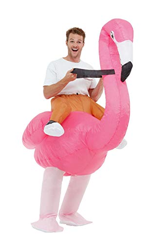 Smiffys 50962 Inflatable Ride Em Flamingo Costume, Unisex Adult, Pink, One Size