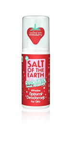 Natural Deodorant Spray by Salt of the Earth, Sweet Strawberry - Vegan, Long Lasting Protection, Not Tested on Animals, Paraben Free, Made in the UK - 100ml