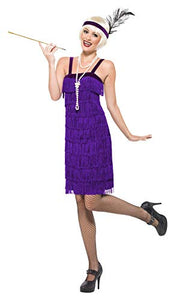 Smiffy's Jazz Flapper Costume with Dress and Head Piece - Lilac
