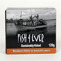Fish4Ever Mackerel Fillets in Mustard Sa 125g X 6 (Pack of 6)