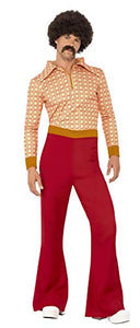 Smiffys Men's Authentic 70s Guy Costume,Red, XL